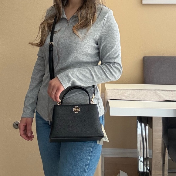 New, tory burch Britten micro satchel crossbody black $450 - Picture 12 of 13
